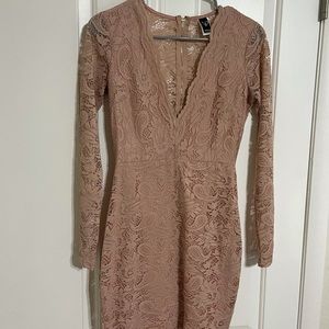 Windsor Pink Lace Long Sleeve Dress